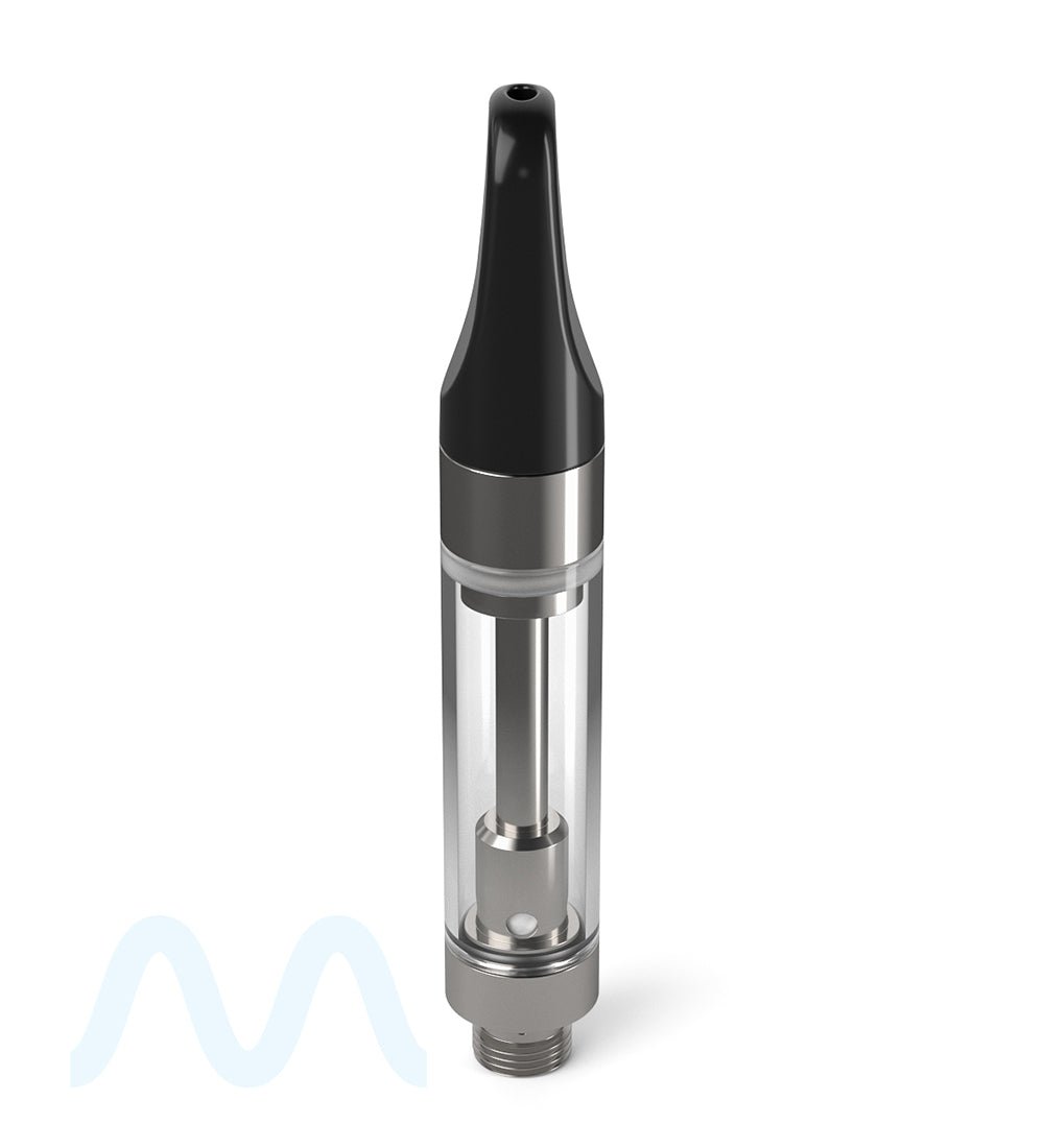 Ceramic Core Glass Vape Cartridge with Flat Black Plastic Mouthpiece | 1mL - Press On - 1200 Count - 2