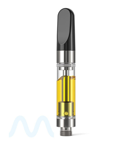 Ceramic Core Glass Vape Cartridge with Flat Black Plastic Mouthpiece | 1mL - Press On - 1200 Count - 8