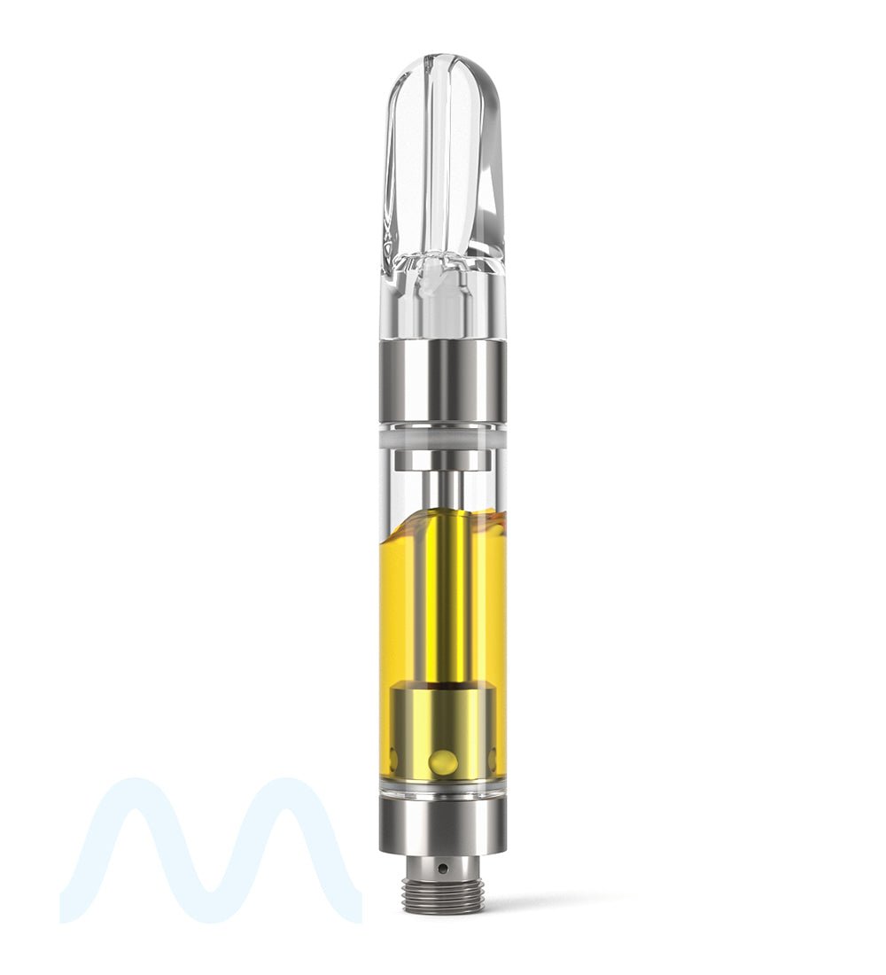 Ceramic Core Glass Vape Cartridge with Flat Clear Plastic Mouthpiece | 1mL - Press On - 1200 Count - 8