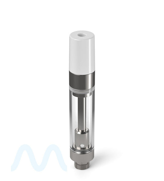 Ceramic Core Glass Vape Cartridge with Round White Plastic Mouthpiece | 1mL - Press On - 1600 Count - 2