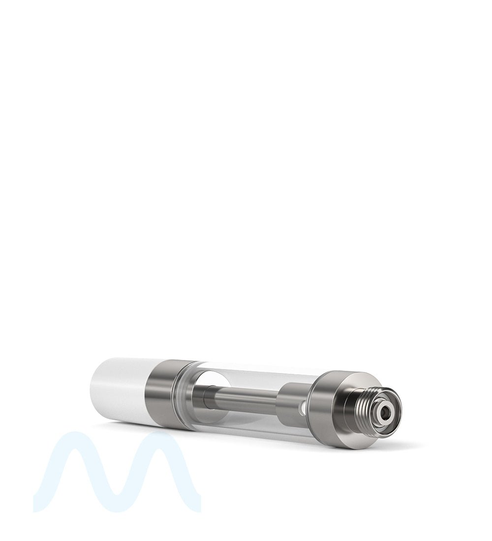 Ceramic Core Glass Vape Cartridge with Round White Plastic Mouthpiece | 1mL - Press On - 1600 Count - 3