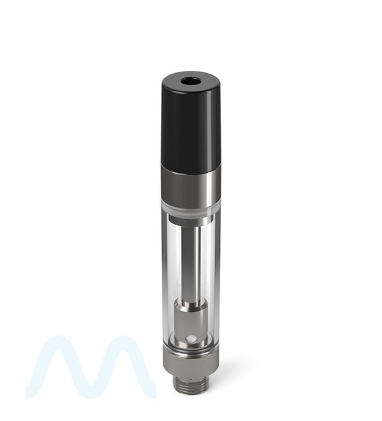 Ceramic Core Glass Vape Cartridge with Round Black Plastic Mouthpiece | 1mL - Press On - 1600 Count - 2