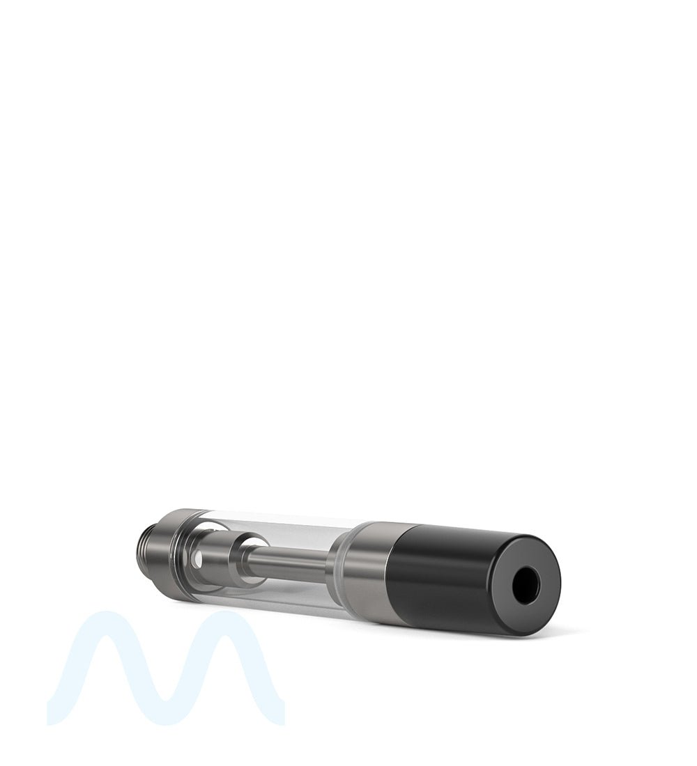 Ceramic Core Glass Vape Cartridge with Round Black Plastic Mouthpiece | 1mL - Press On - 1600 Count - 4