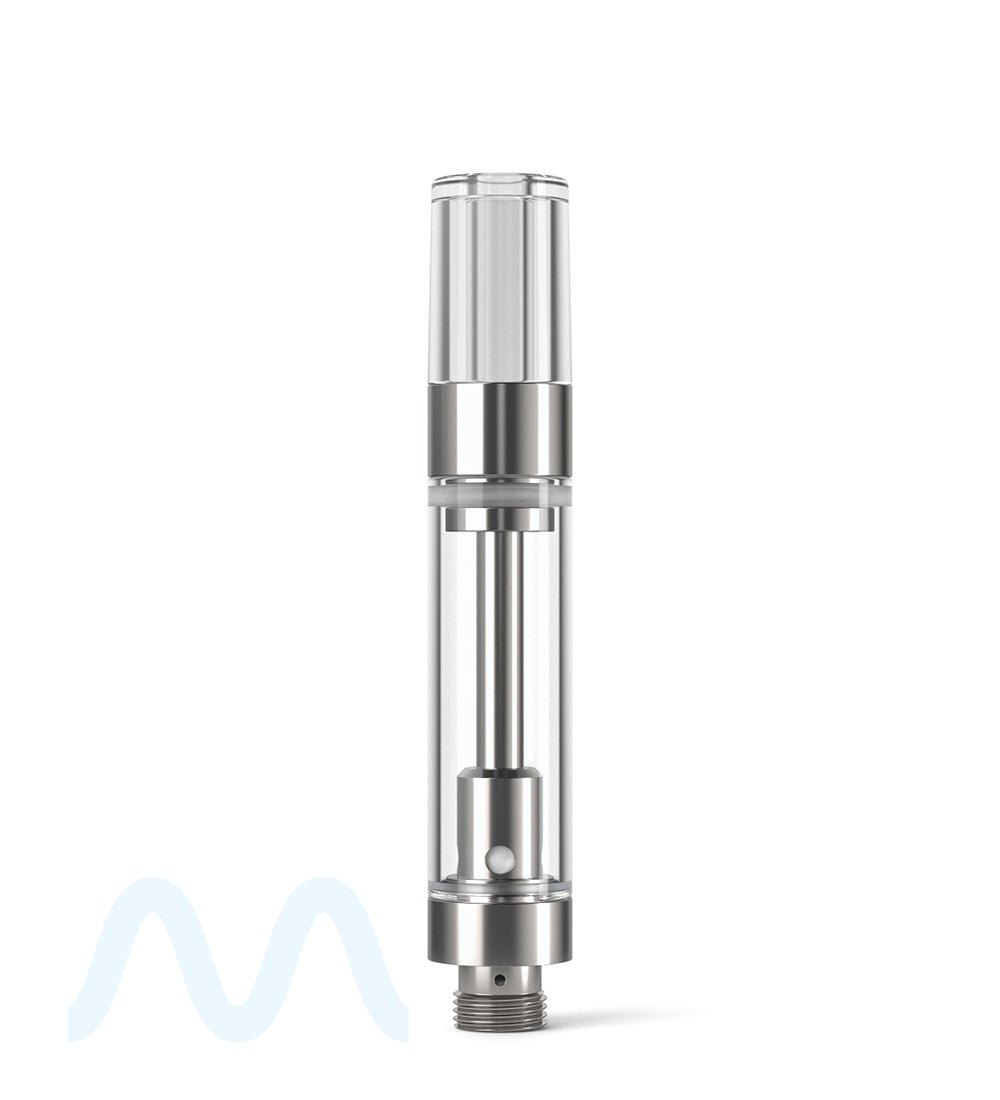 RAE | Ceramic Core Glass Vape Cartridge with Round Clear Plastic Mouthpiece | 1mL - Press On - 1600 Count - 1