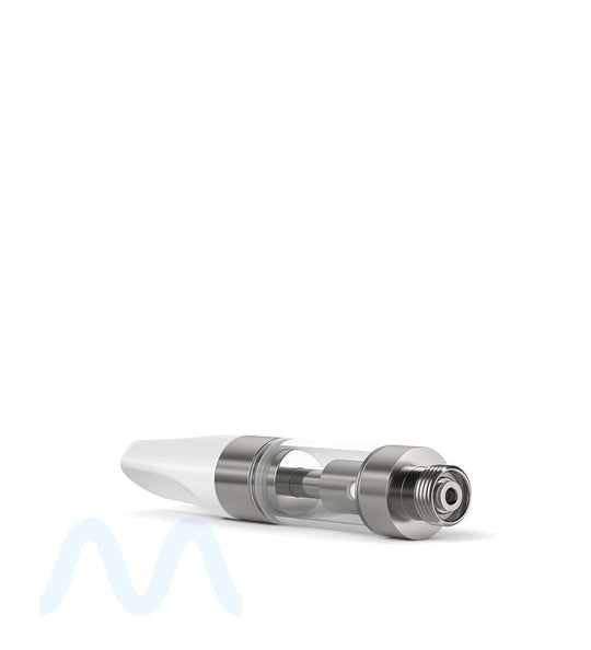 Ceramic Core Glass Vape Cartridge with Flat White Plastic Mouthpiece | 0.5mL - Press On - 1200 Count - 3