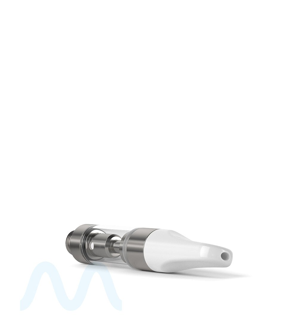 Ceramic Core Glass Vape Cartridge with Flat White Plastic Mouthpiece | 0.5mL - Press On - 1200 Count - 4