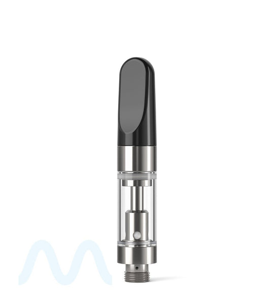 Ceramic Core Glass Vape Cartridge with Flat Black Plastic Mouthpiece | 0.5mL - Press On - 1200 Count - 1