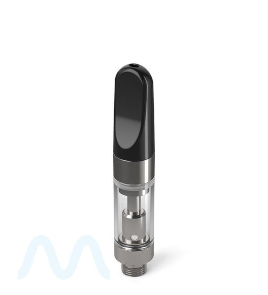 Ceramic Core Glass Vape Cartridge with Flat Black Plastic Mouthpiece | 0.5mL - Press On - 1200 Count - 2