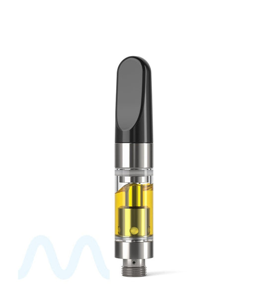 Ceramic Core Glass Vape Cartridge with Flat Black Plastic Mouthpiece | 0.5mL - Press On - 1200 Count - 8