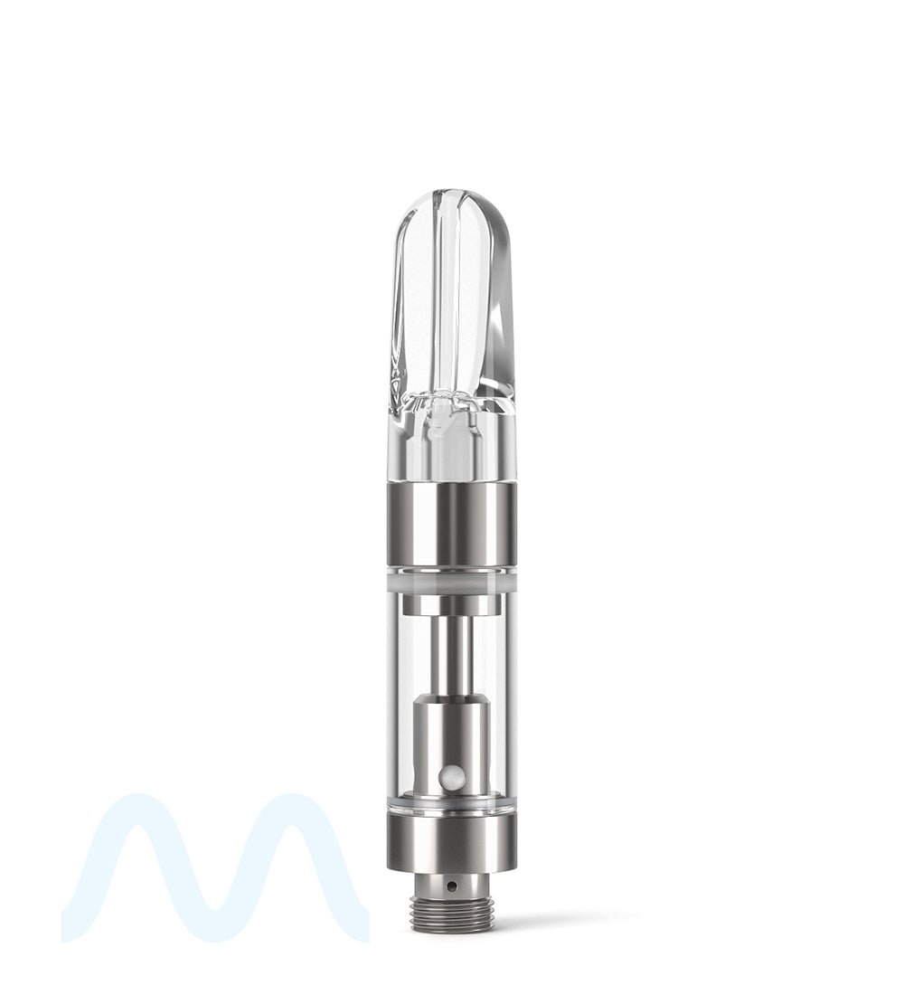 Ceramic Core Glass Vape Cartridge with Flat Clear Plastic Mouthpiece | 0.5mL - Press On - 1200 Count - 1