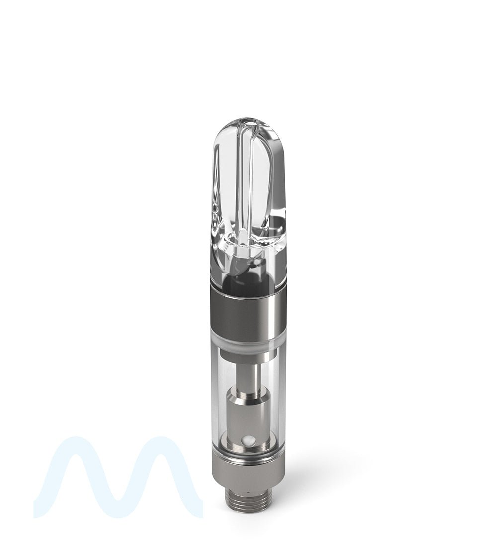 Ceramic Core Glass Vape Cartridge with Flat Clear Plastic Mouthpiece | 0.5mL - Press On - 1200 Count - 2