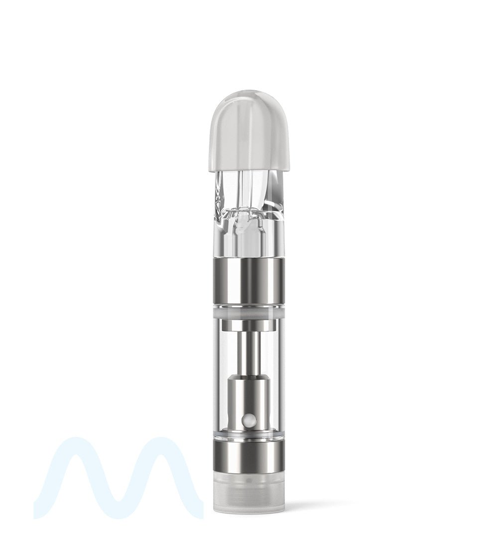 Ceramic Core Glass Vape Cartridge with Flat Clear Plastic Mouthpiece | 0.5mL - Press On - 1200 Count - 5