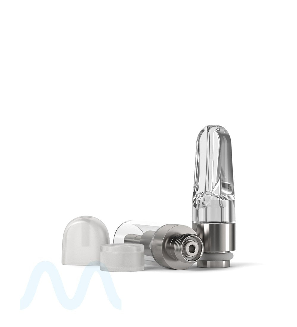 Ceramic Core Glass Vape Cartridge with Flat Clear Plastic Mouthpiece | 0.5mL - Press On - 1200 Count - 7