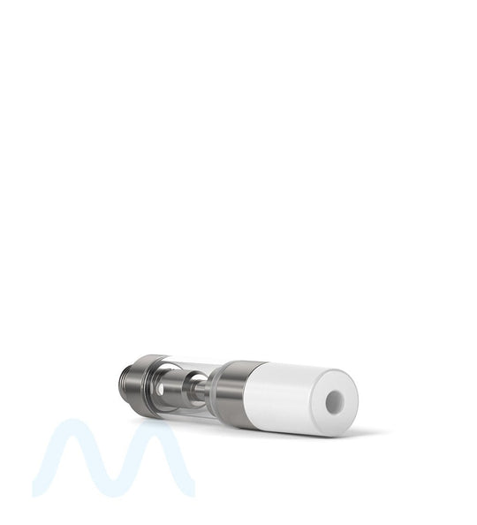 Ceramic Core Glass Vape Cartridge with Round White Plastic Mouthpiece | 0.5mL - Press On - 1600 Count - 4