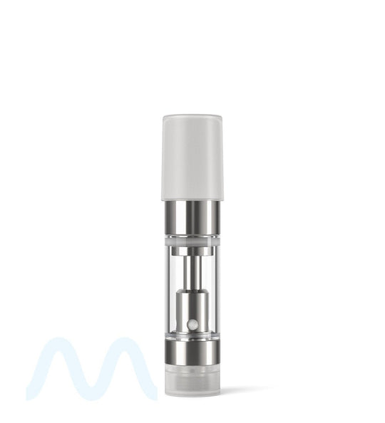 Ceramic Core Glass Vape Cartridge with Round White Plastic Mouthpiece | 0.5mL - Press On - 1600 Count - 5