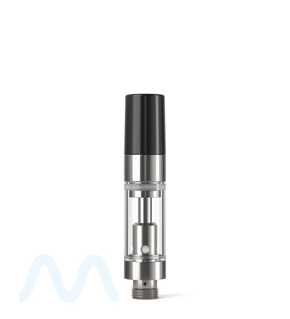 Ceramic Core Glass Vape Cartridge with Round Black Plastic Mouthpiece | 0.5mL - Press On - 1600 Count - 1