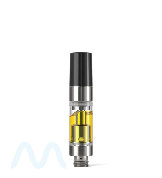 Ceramic Core Glass Vape Cartridge with Round Black Plastic Mouthpiece | 0.5mL - Press On - 1600 Count - 8