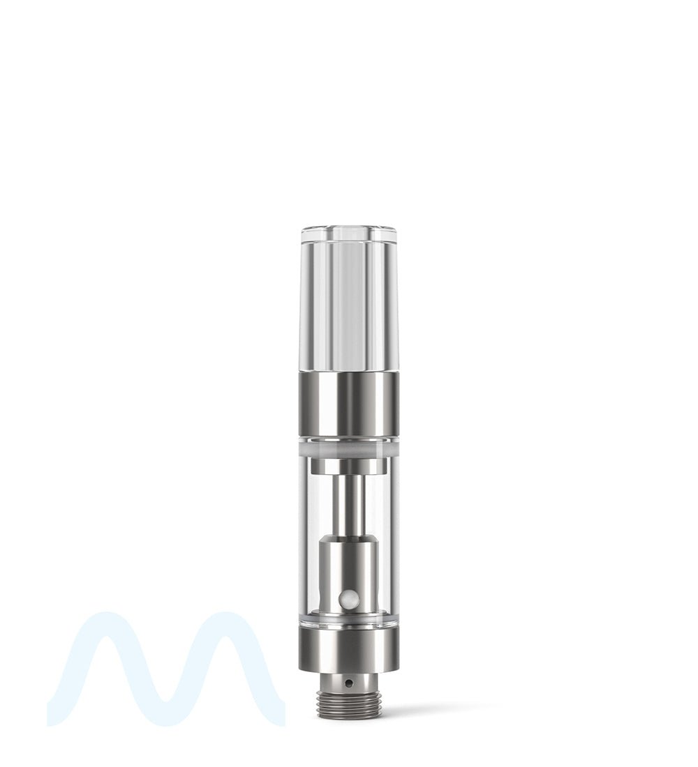 Ceramic Core Glass Vape Cartridge with Round Clear Plastic Mouthpiece | 0.5mL - Press On - 1600 Count - 1