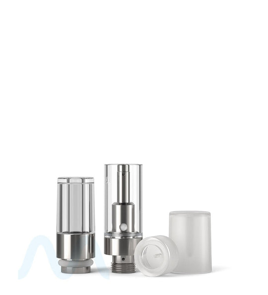 Ceramic Core Glass Vape Cartridge with Round Clear Plastic Mouthpiece | 0.5mL - Press On - 1600 Count - 6