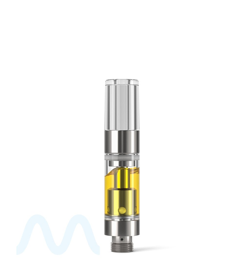 Ceramic Core Glass Vape Cartridge with Round Clear Plastic Mouthpiece | 0.5mL - Press On - 1600 Count - 8