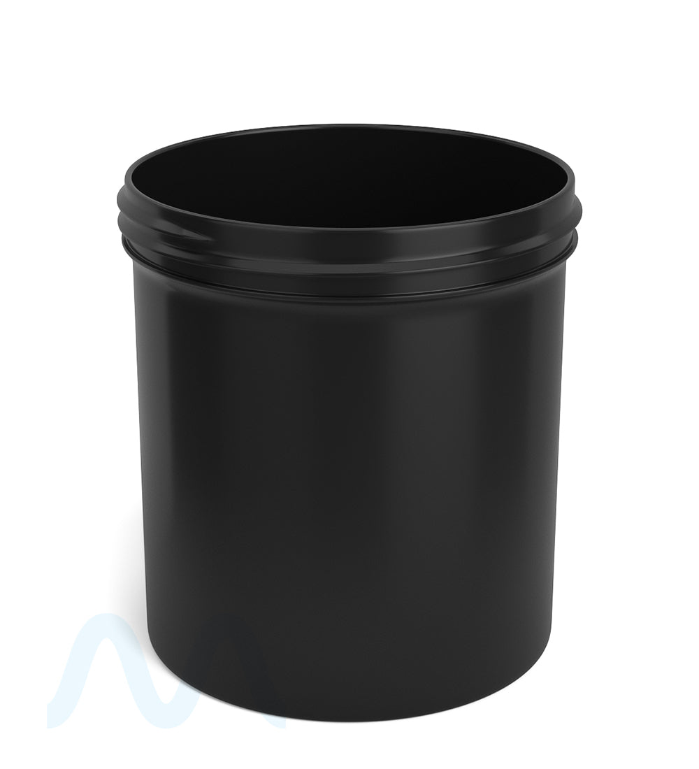 Wide Mouth Straight Sided Black Plastic Jars | 89mm - 16oz - 205 Count