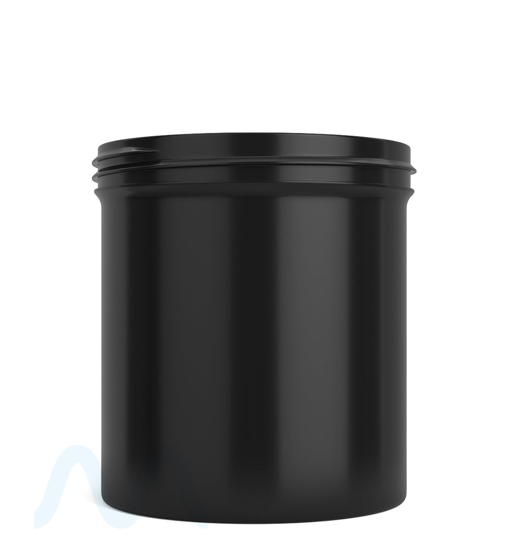 Wide Mouth Straight Sided Black Plastic Jars | 89mm - 16oz - 205 Count