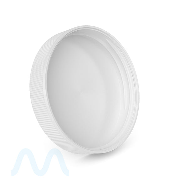 Child Resistant | Ribbed Push Down & Turn Plastic Caps | 89mm - Matte White - 205 Count