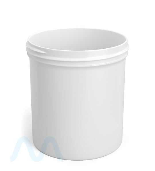 Wide Mouth Straight Sided White Plastic Jars | 89mm - 16oz - 205 Count - 1