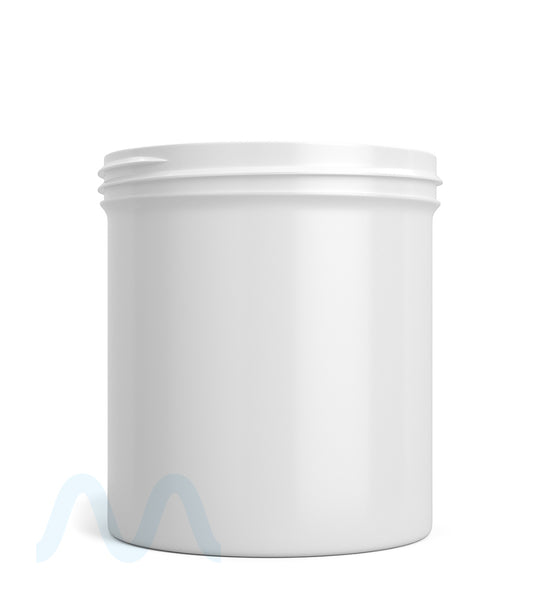 Wide Mouth Straight Sided White Plastic Jars | 89mm - 16oz - 205 Count