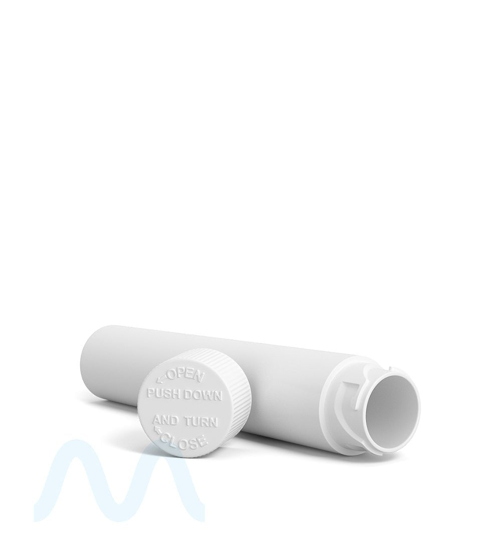 Child Resistant | Push Down & Turn Vape Cartridge Tube | 72mm - White Plastic - 1650 Count - 5