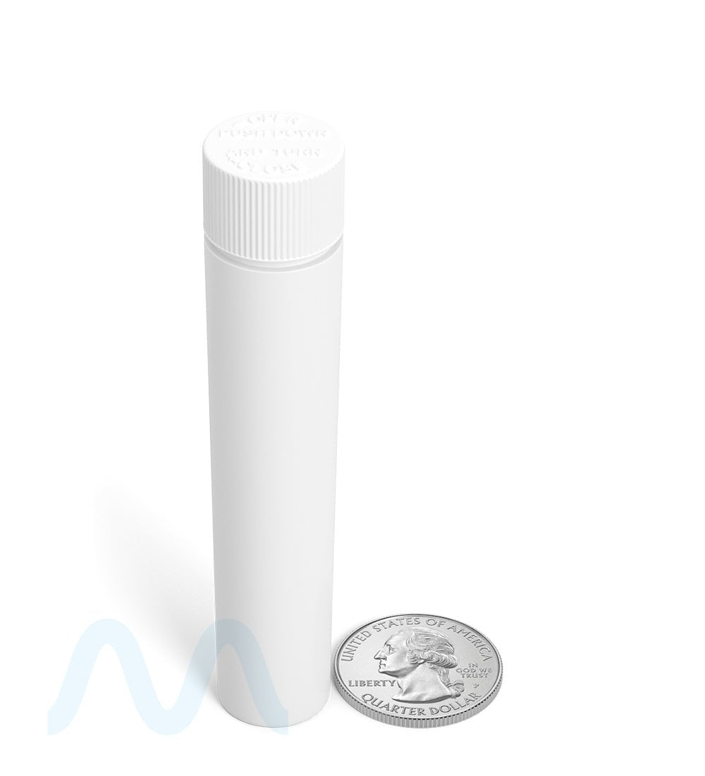 Child Resistant | Push Down & Turn Vape Cartridge Tube | 72mm - White Plastic - 1650 Count - 9