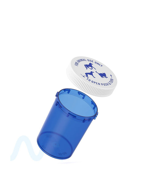 Child Resistant | Transparent Blue Veterinary Push Down & Turn Cap Vial | 30dr - 200 Count - 9