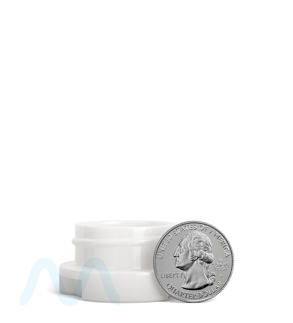 GROW PACK SUPPLY | Child Resistant White Glass GPS Easy - Grip Concentrate Containers w/ Matte White Cap | 28mm - 9mL - 320 Count - 6