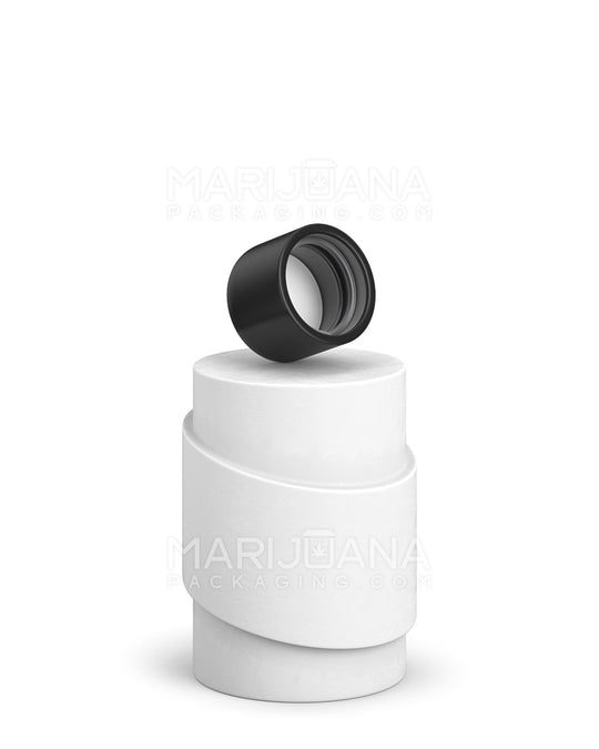 Child Resistant | Dome Push Down & Turn Plastic Caps w/ Foam Liner | 18mm - Matte Black - 400 Count