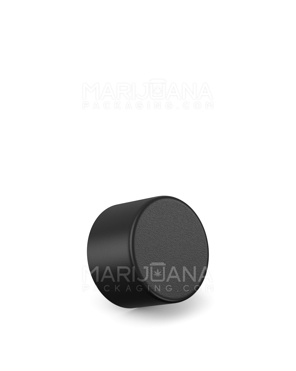 Child Resistant | Smooth Push Down & Turn Plastic Caps for Wide Body Glass Tube | 28mm - Matte Black - 200 Count