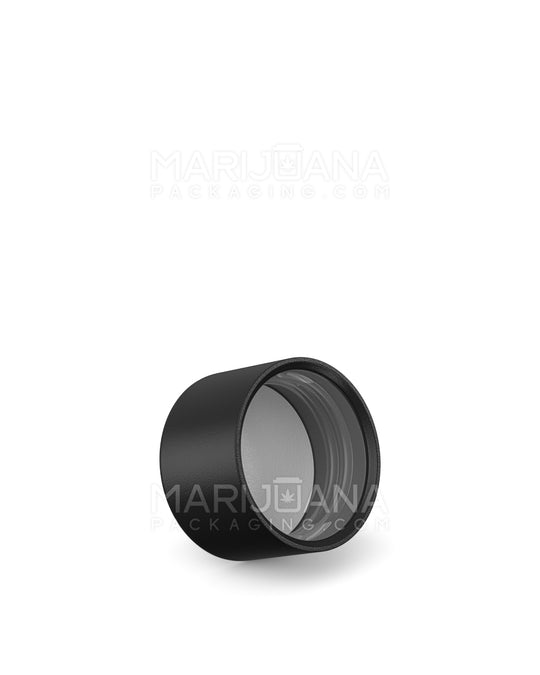 Child Resistant | Smooth Push Down & Turn Plastic Caps for Wide Body Glass Tube | 28mm - Matte Black - 200 Count