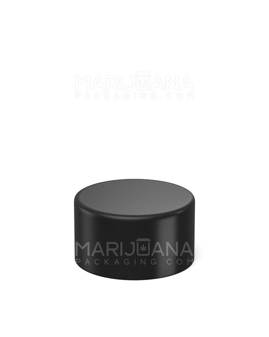 Child Resistant | Smooth Push Down & Turn Plastic Caps for Wide Body Glass Tube | 35mm - Matte Black - 200 Count