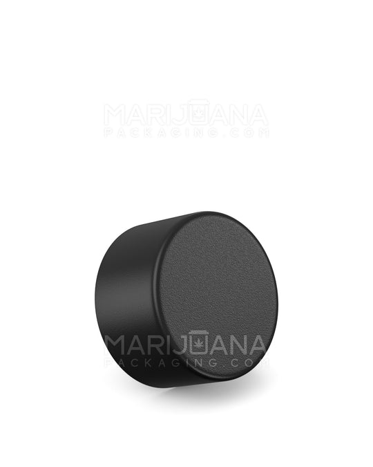 Child Resistant | Smooth Push Down & Turn Plastic Caps for Wide Body Glass Tube | 35mm - Matte Black - 200 Count