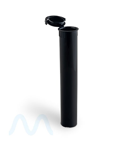 Child Resistant & Tamper Evident | Pop Top Plastic Pre-Roll Tubes | 116mm - Black - Sample - 1