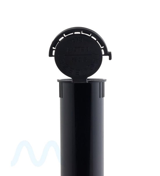 Child Resistant & Tamper Evident | Pop Top Plastic Pre-Roll Tubes | 98mm - Black - 1000 Count - 2