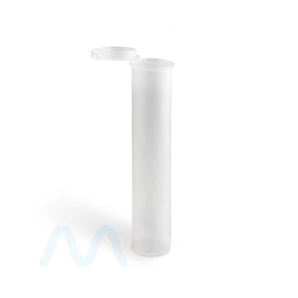 Child Resistant & Tamper Evident | Pop Top Plastic Pre-Roll Tubes | 98mm - Clear - Sample