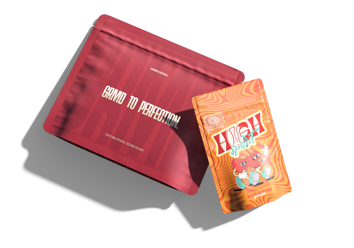 Matte resealable pouch and a vibrant custom-printed bag, designed for secure and attractive product packaging.