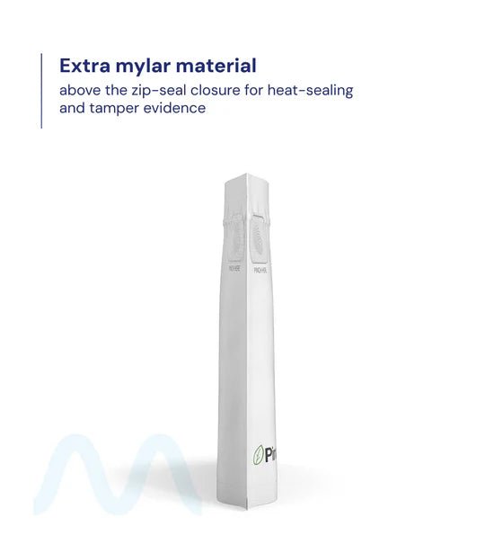 Child Resistant & Tamper Evident | Pinch N Slide 3.0 Matte White PCR Mylar Exit Bags | 8in x 6.7in - 28g - 250 Count - 6