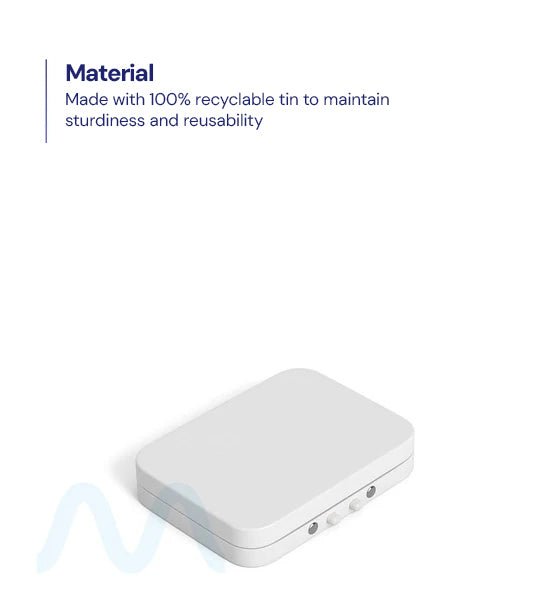 Child Resistant & Sustainable | Hinged - Lid Mini Pre - Rolls Box | 80mm x 58mm - White Tin - 100 Count - 5