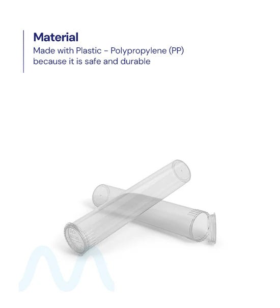 Child Resistant | Pop Top Plastic Pre - Roll Tubes (Open) | 95mm - Clear - 1000 Count - 7