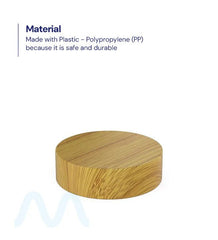 Child Resistant | Flat Push Down & Turn Plastic PCR Caps w/ Foam Liner | 53mm - Bamboo Wood - 120 Count