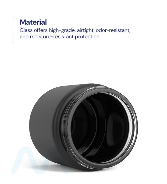Straight Sided Matte Black Glass Jars | 50mm - 3oz - 100 Count - 5