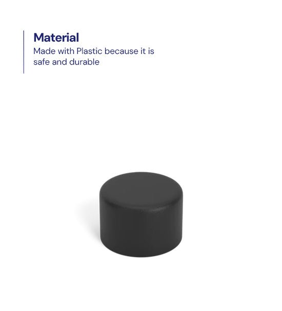 Child Resistant | Smooth Push Down & Turn Plastic PCR Caps for Glass Tube w/ Foam Liner | 20mm - Matte Black - 400 Count - 1