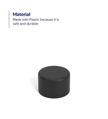 Child Resistant | Smooth Push Down & Turn Plastic PCR Caps for Glass Tube w/ Foam Liner | 20mm - Matte Black - 400 Count