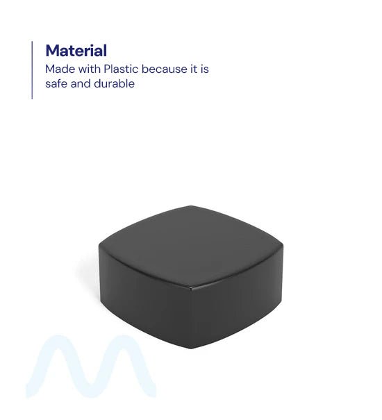 Child Resistant | Push Down & Turn Plastic Pillow PCR Caps w/ Teflon Liner | 32mm - Matte Black - 250 Count - 1
